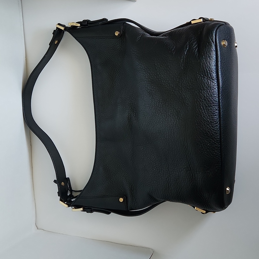 Michael Kors Black Leather Hobo with Gold Hardware - Picture 2 of 13